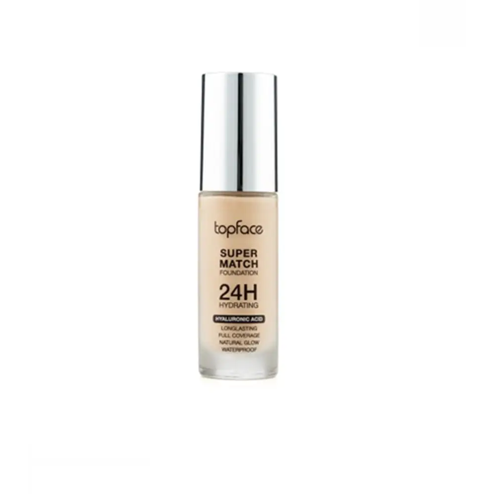 Topface 24H Super Stay Alapozó – Tartós Közepestől Erős Fedés Intenzív Hidratálás Hialuronsavval és Természetes Hatás