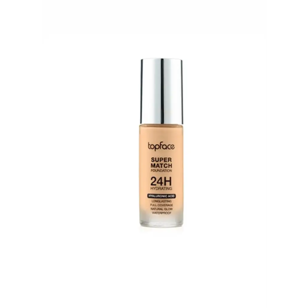 Topface 24H Super Stay Alapozó – Tartós Közepestől Erős Fedés Intenzív Hidratálás Hialuronsavval és Természetes Hatás
