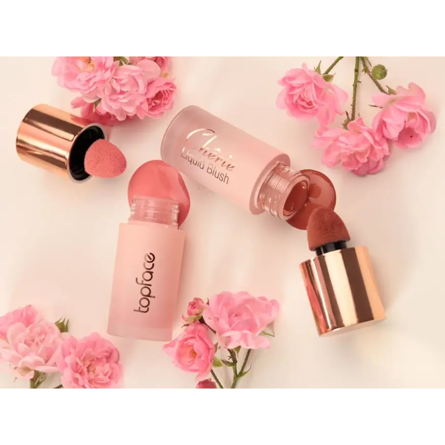 Topface Cherie Folyékony Pirosító – Természetes ragyogás intenzív hidratálás és friss üde arcszín egész nap - Sminkelés