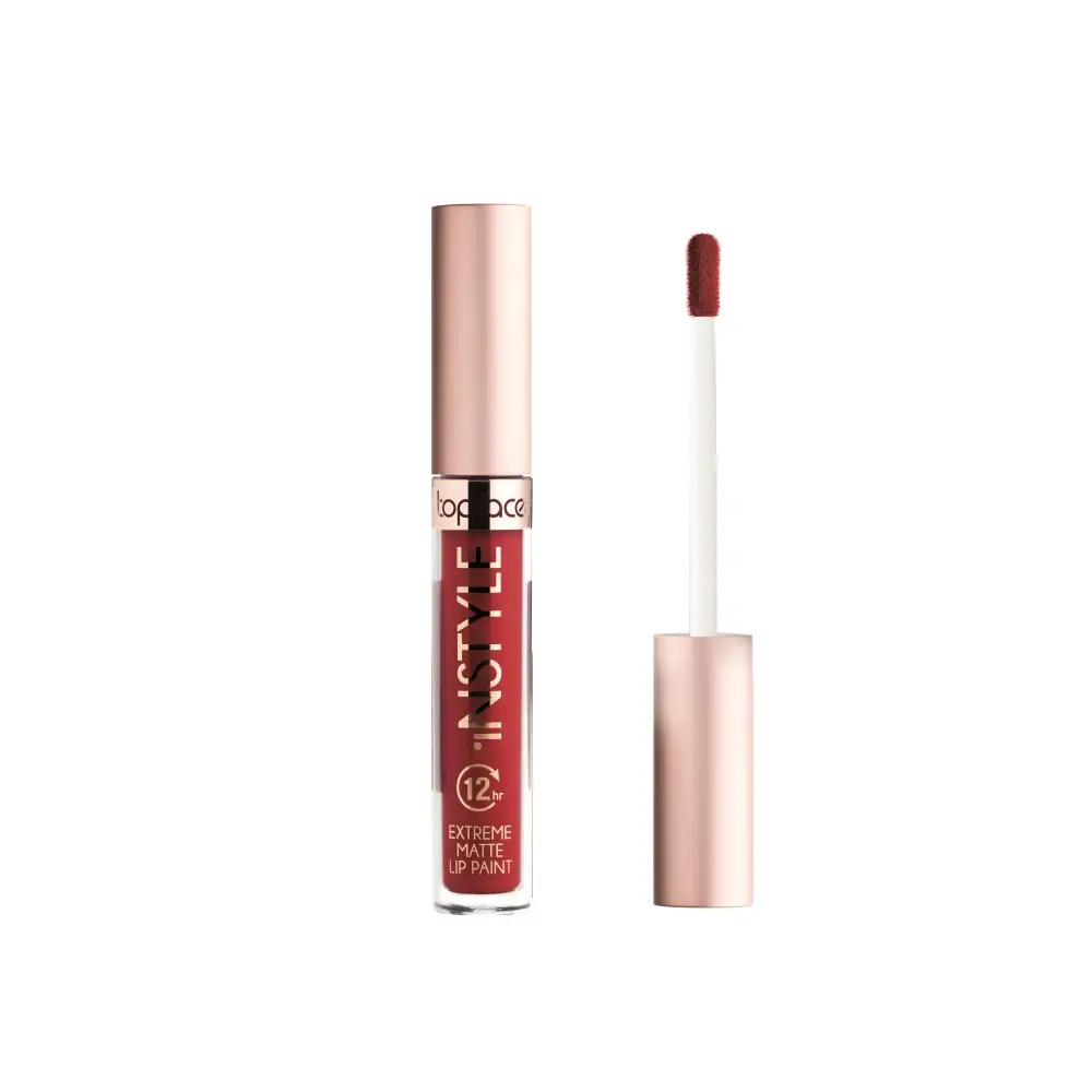 Topface Extreme Matte Instyle Folyékony Rúzs 12H – Intenzív Szín Ultra Matt Finish és Hosszantartó Kényelem - Sminkelés