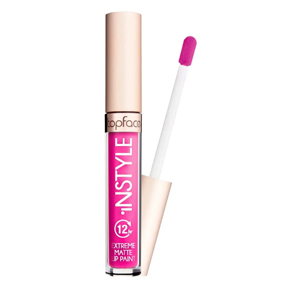 Topface Extreme Matte Instyle Folyékony Rúzs 12H – Intenzív Szín Ultra Matt Finish és Hosszantartó Kényelem - Sminkelés