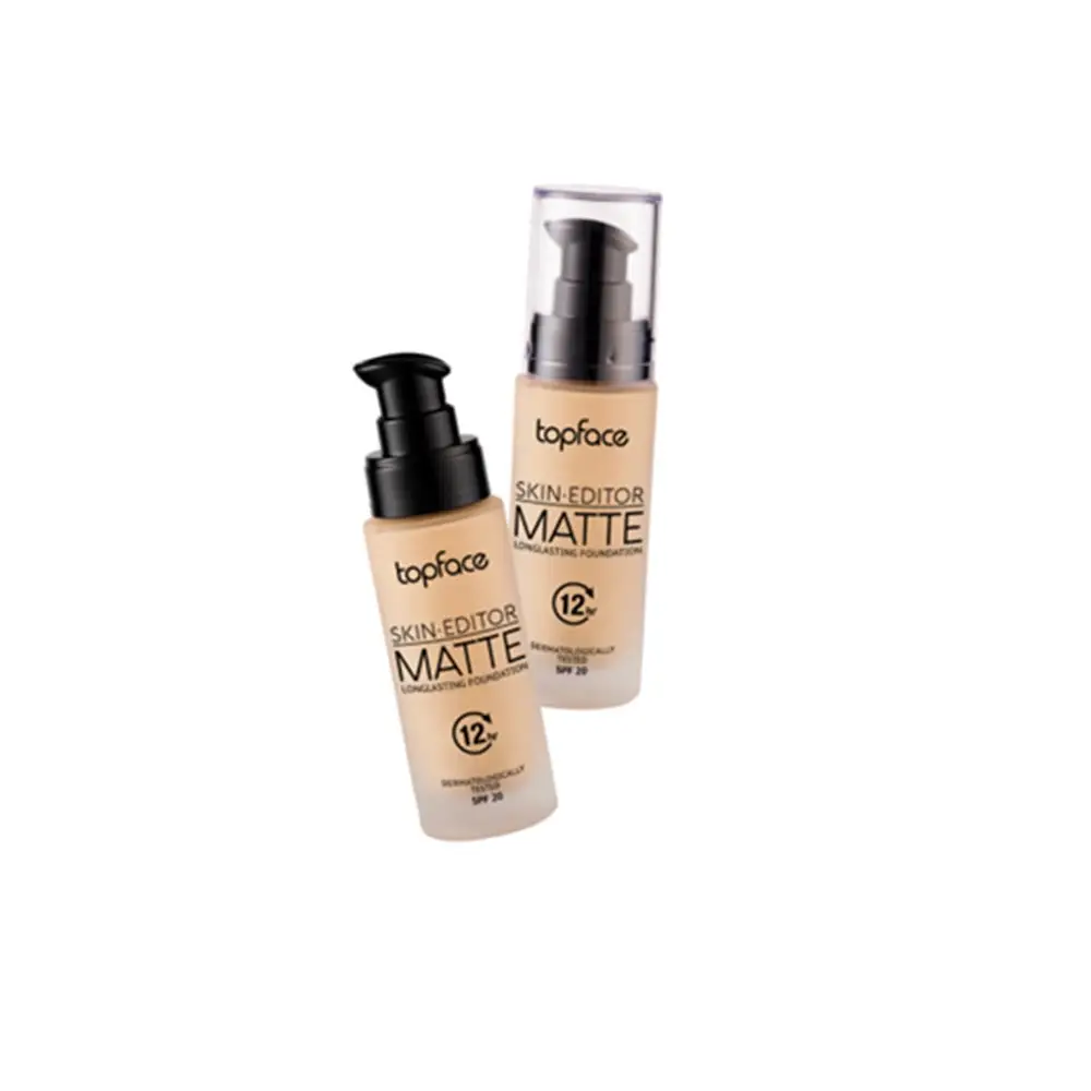 Topface Skin Editor Matte Longlasting Alapozó – 12 Órás Tökéletes Fedés Matt Hatás Könnyű Textúra SPF 20 Védelemmel