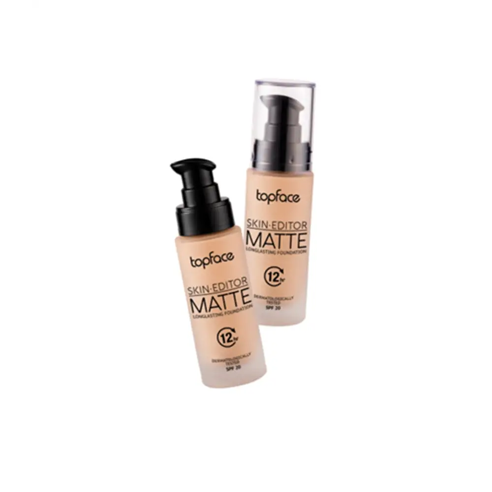 Topface Skin Editor Matte Longlasting Alapozó – 12 Órás Tökéletes Fedés Matt Hatás Könnyű Textúra SPF 20 Védelemmel