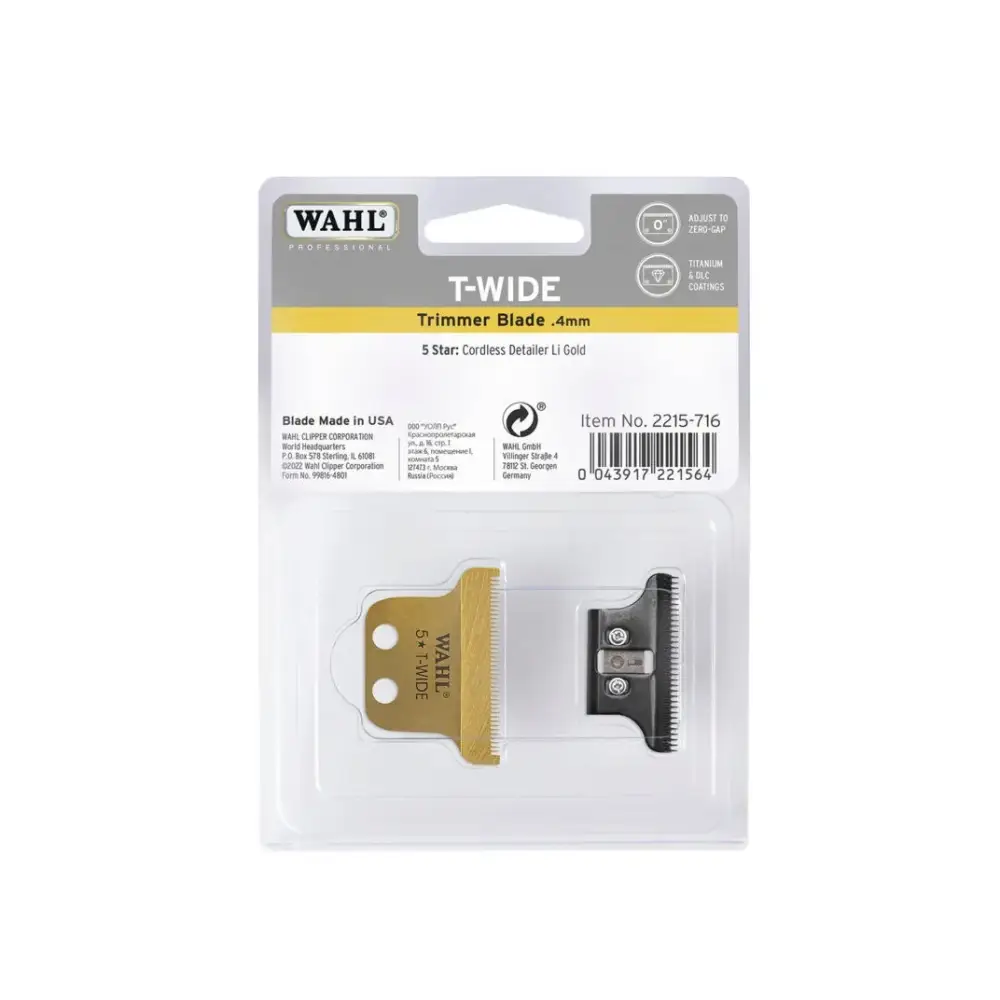 Wahl Gold Cordless Detailer T-Wide Pengekészlet – Precíziós Aranybevonatú Vágóél (0,4 mm) - Gépek