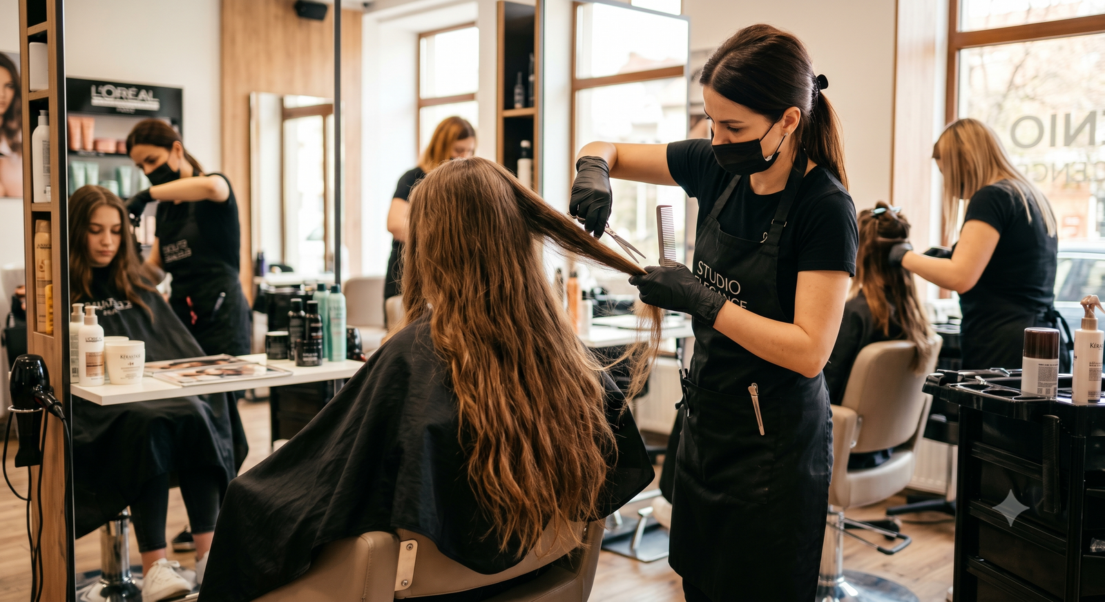 Foarfecă de tuns profesională din oțel pentru frizeri și hairstyliști
