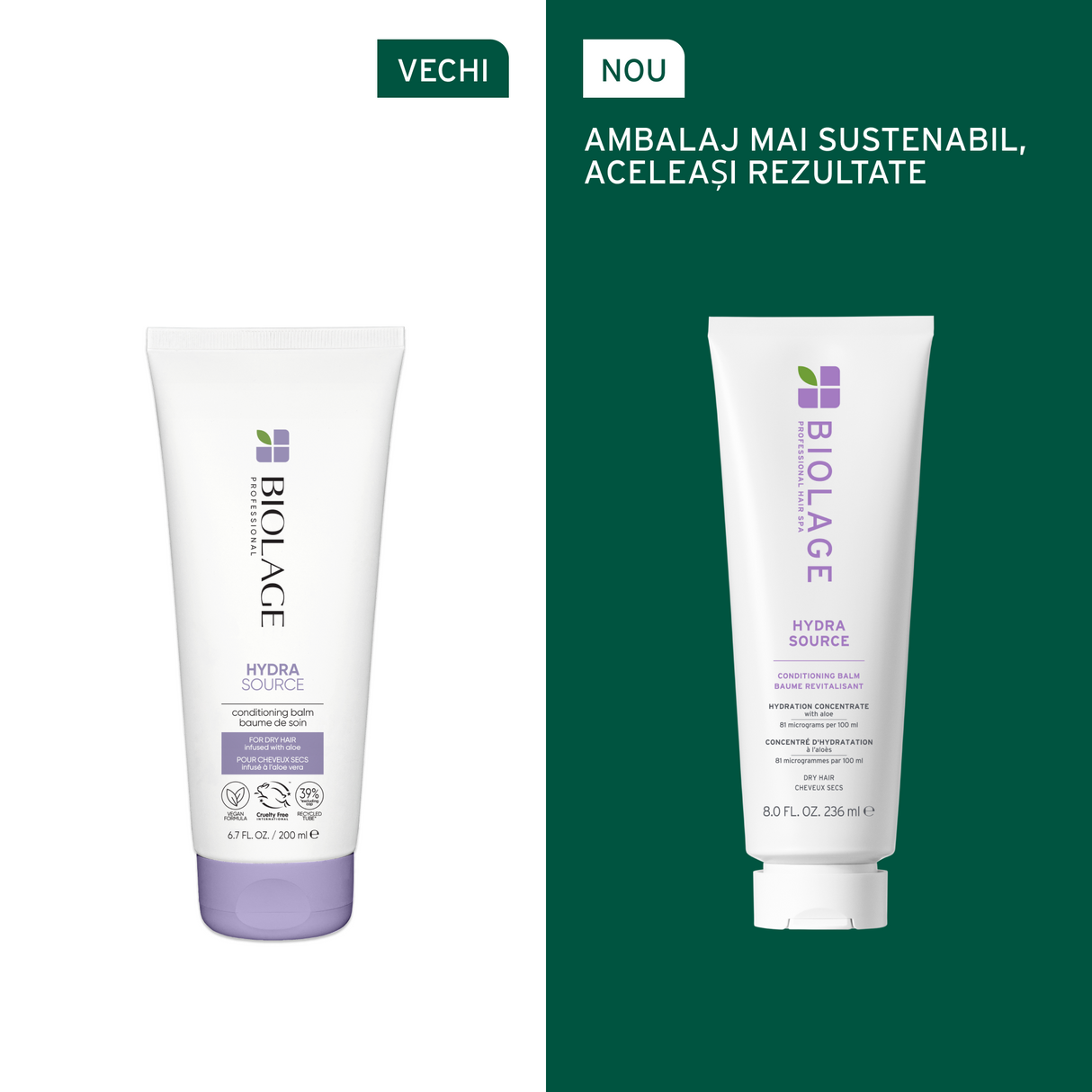 Biolage Hydra Source – Hidratáló balzsam Aloe Verával és Hialuronsavval minden hajtípusra, 236 ml