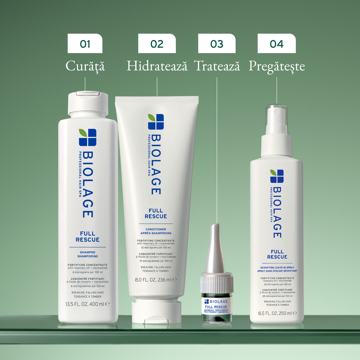 Biolage Full Rescue Hajban Maradó Aminexil, Rozmaringolaj és Niacinamid Kezelés – 6x10ml