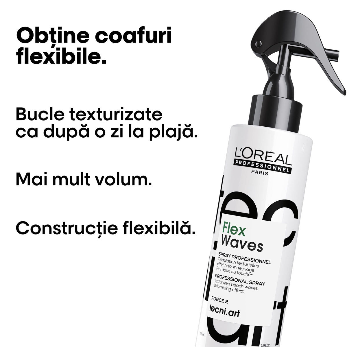 L’Oréal Professionnel Tecni.Art Flex Waves – Professzionális formázó spray texturált hullámokért és természetes volumenért, 190 ml