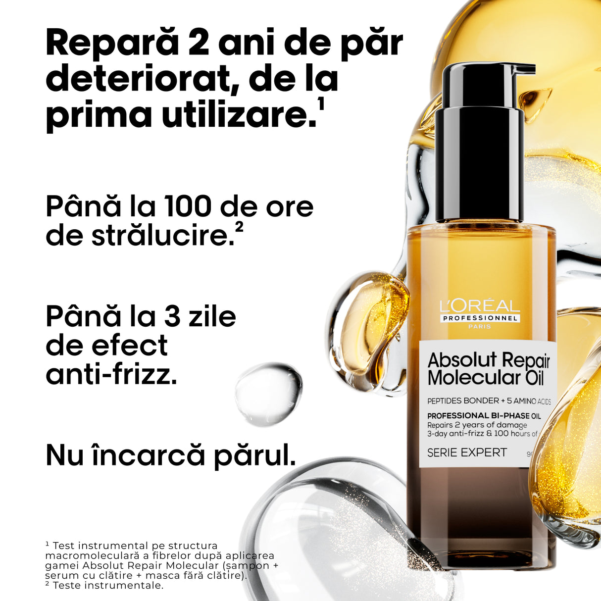 L’Oréal Professionnel Absolut Repair Molecular kétfázisú haj olaj – göndörödésgátló, intenzív táplálás és 100 órás ragyogás