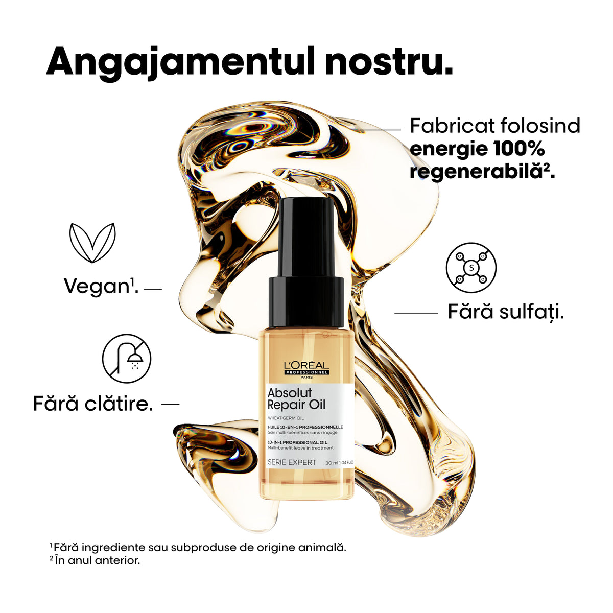 L’Oréal Professionnel Absolut Repair – Kímélő Olaj, 10 Az 1-ben, Száraz és Sérült Hajra – 30 ml