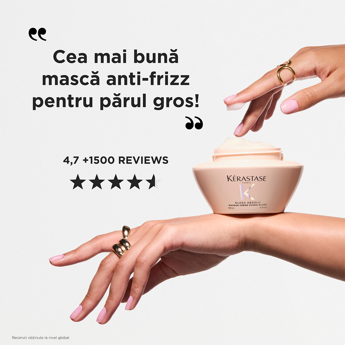 Kérastase Gloss Absolu Masque Crème Hydra‑Glaze – Hidratáló maszk vastag és elektrosztatikus hajra, intenzív fény és puhaság, 200 ml