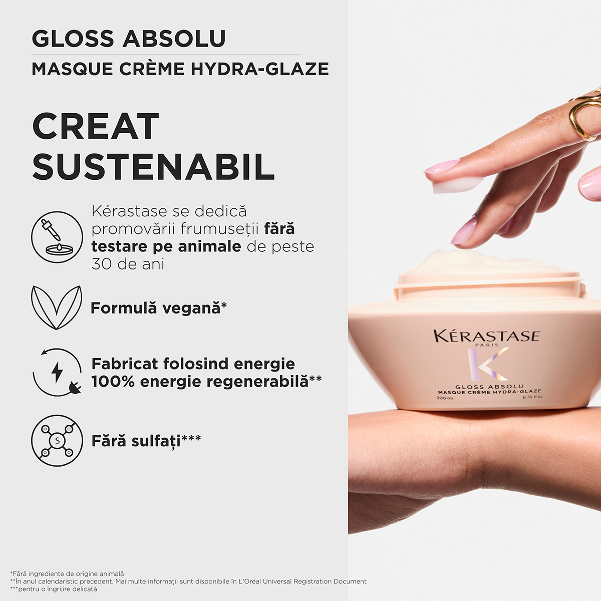 Kérastase Gloss Absolu Masque Crème Hydra‑Glaze – Hidratáló maszk vastag és elektrosztatikus hajra, intenzív fény és puhaság, 200 ml