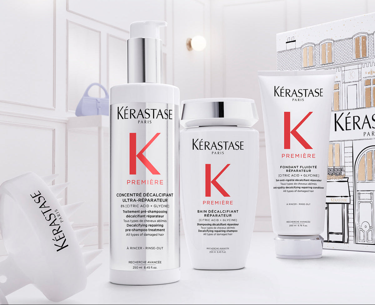 Kérastase Première Fondant Holidays 2025 – Ajándékszett Hajjavításhoz és Kalcium‑eltávolításhoz: Concentré 250 ml + Bain 250 ml + Fondant 200 ml