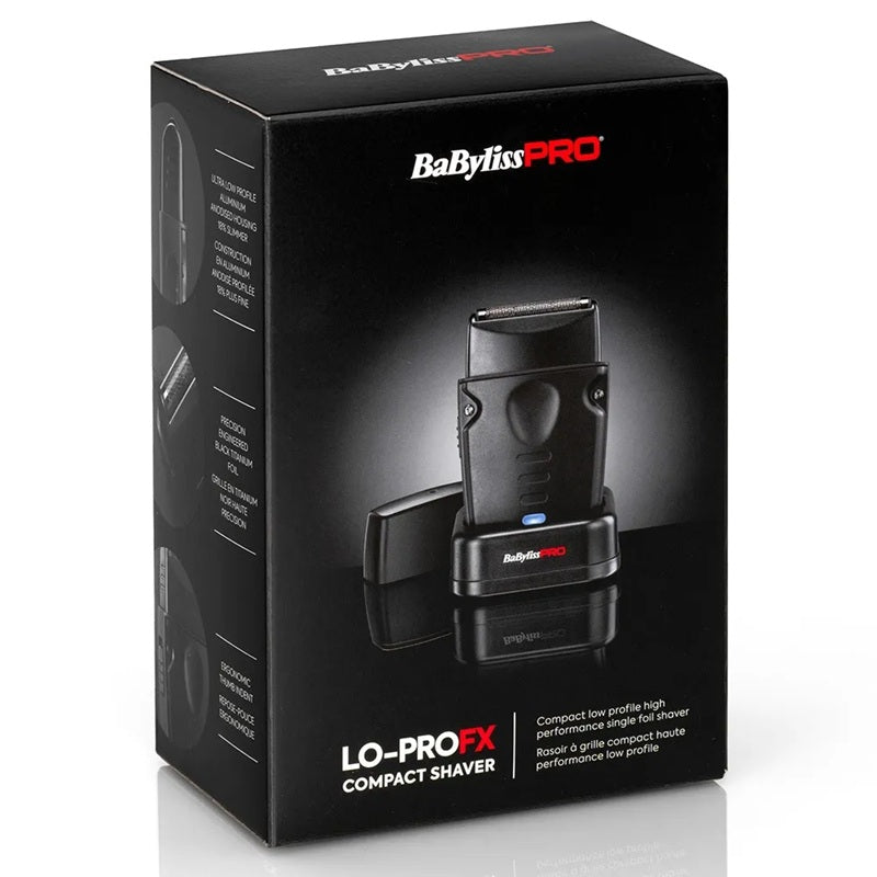 BaBylissPRO LO‑PROFX Kompakt Borotva – Professzionális, Ultra Kompakt Borotva, Fekete Titán Szimpla Szitás, 10.000 RPM Motor