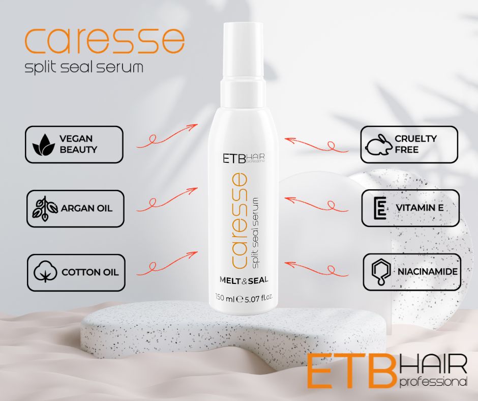 ETB Hair Professional Melt&Seal Split Seal Premium Simító Szérum 150 ml – Hajban maradó szérum a simításért és a töredezett hajvégek lezárásáért