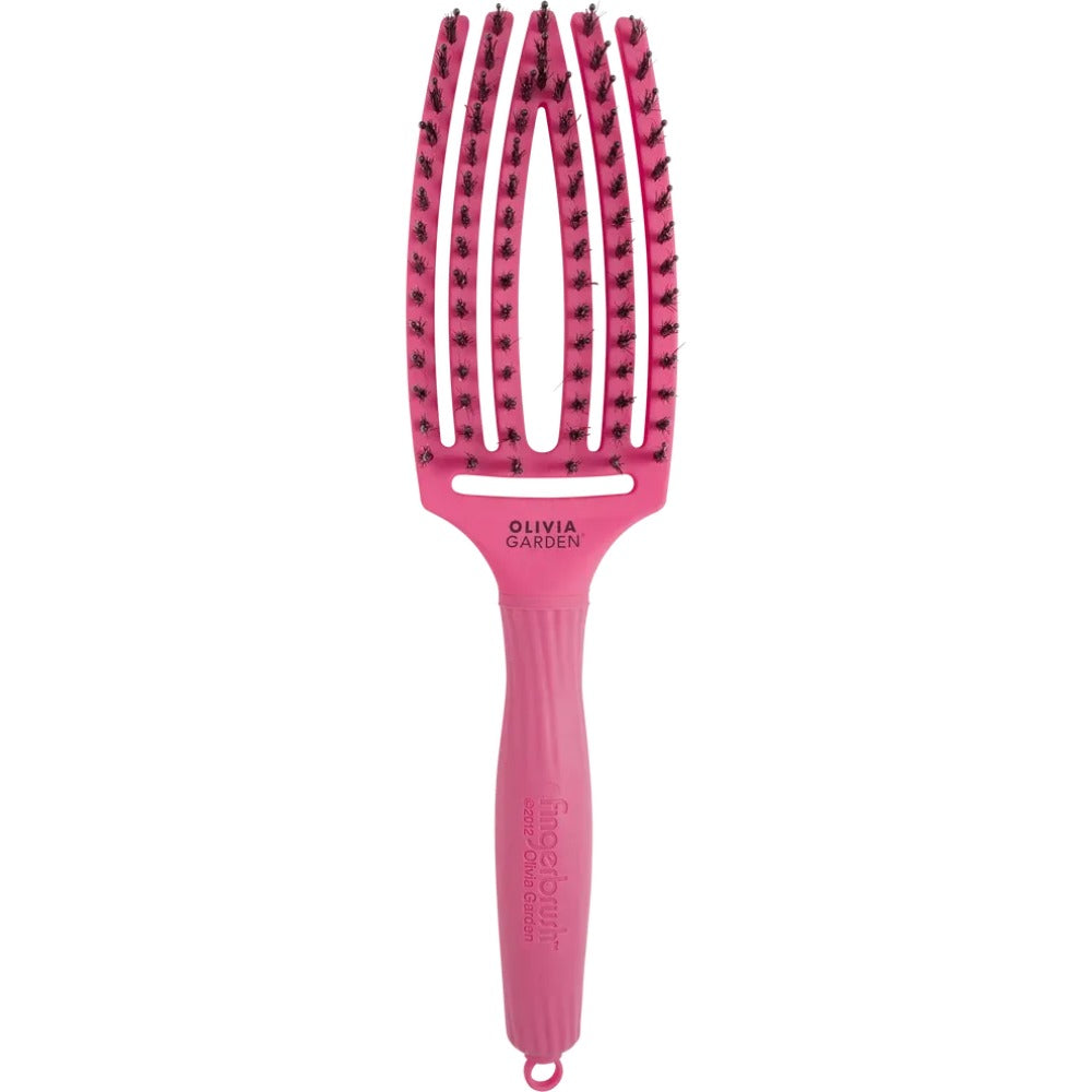 Olivia Garden Fingerbrush Boar & Nylon Hot Pink Kibontó kefe M