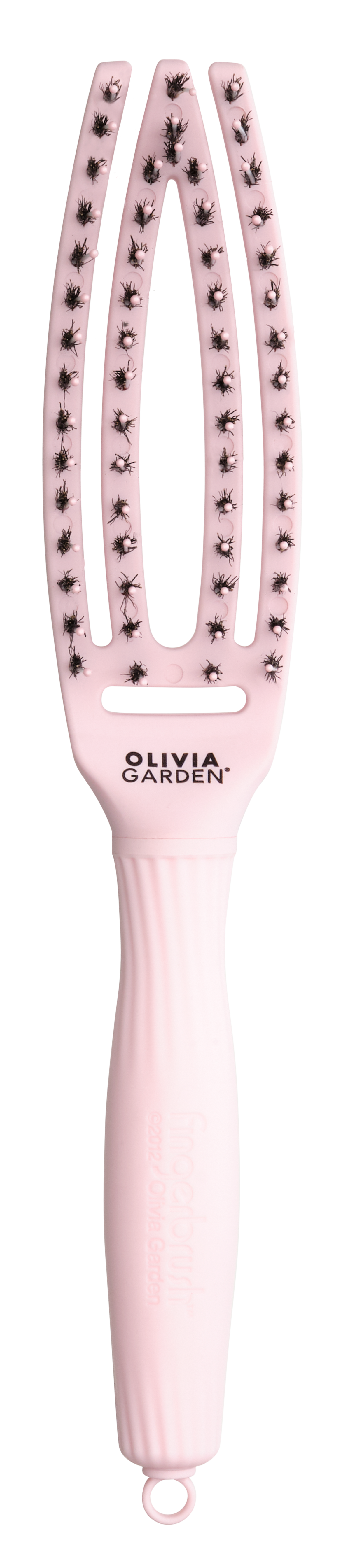 Olivia Garden Fingerbrush Care Iconic Boar & Nylon – Pasztell rózsaszín S – Professzionális fésű a fájdalommentes gubancmentesítéshez és a fényes hajért