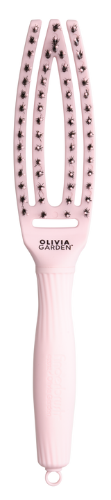 Olivia Garden Fingerbrush Care Iconic Boar & Nylon – Pasztell rózsaszín S – Professzionális fésű a fájdalommentes gubancmentesítéshez és a fényes hajért