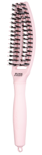 Olivia Garden Fingerbrush Care Iconic Boar & Nylon – Pasztell rózsaszín S – Professzionális fésű a fájdalommentes gubancmentesítéshez és a fényes hajért