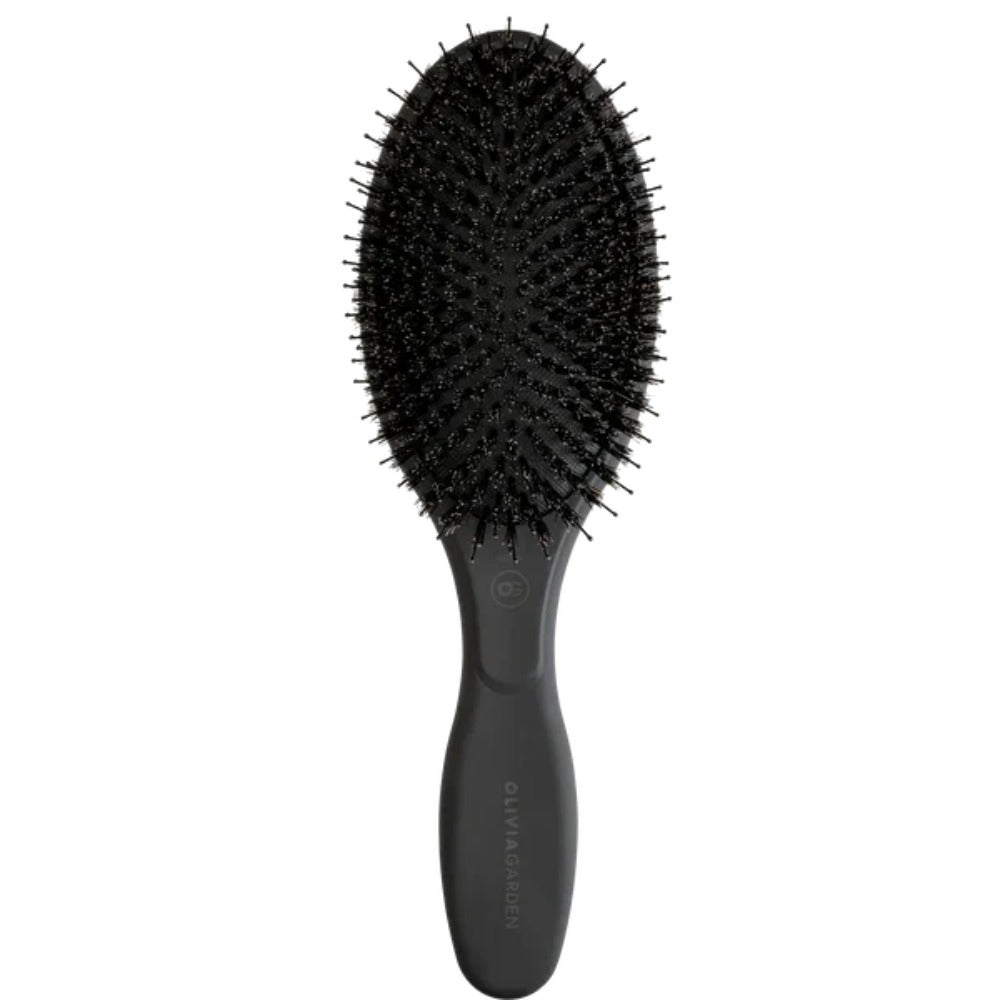 Olivia Garden Expert Care Oval Black Label Kefe vaddisznósörtével és nylonnal
