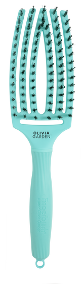 Olivia Garden FingerBrush Combo Medium Mint – Professzionális Közepes Méretű Hajkefe Keratinos Vaddisznósörtékkel és Ionizált Nylon Sörtékkel