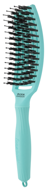 Olivia Garden FingerBrush Combo Medium Mint – Professzionális Közepes Méretű Hajkefe Keratinos Vaddisznósörtékkel és Ionizált Nylon Sörtékkel
