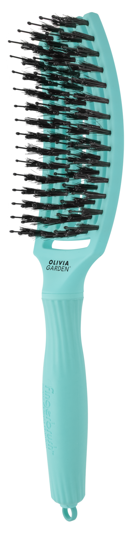 Olivia Garden FingerBrush Combo Medium Mint – Professzionális Közepes Méretű Hajkefe Keratinos Vaddisznósörtékkel és Ionizált Nylon Sörtékkel