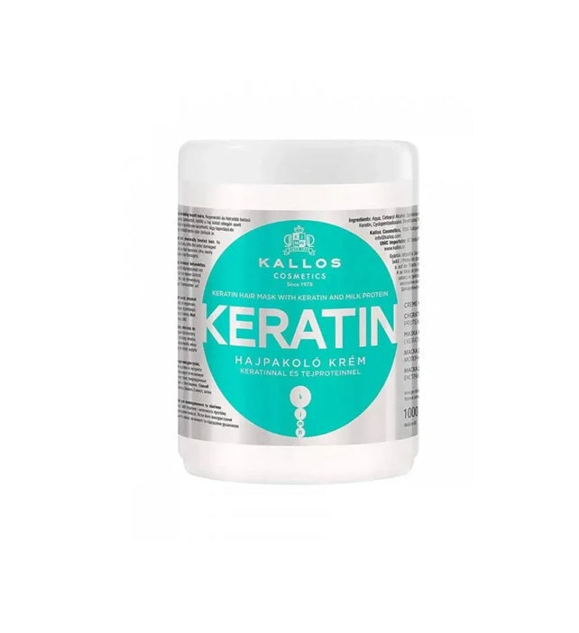 Kallos Hajpakolás Keratinnal és Tejproteinnel – Intenzív Regenerálás Minden hajtípusra, 1000 ml