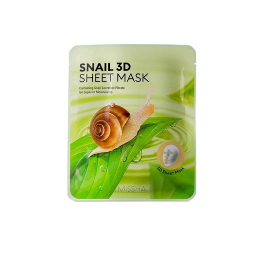 Missha Snail 3D Sheet Mask – Koreai Hidratáló és Regeneráló fátyolmaszk csiga kivonattal
