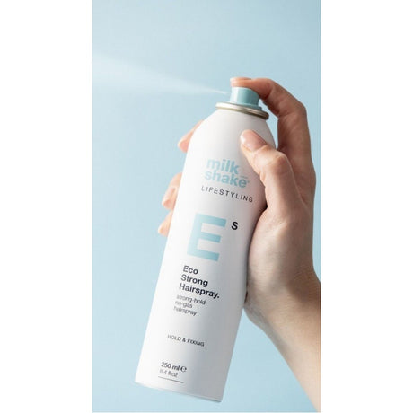 Milk Shake Lifestyling Eco Strong Hairspray 250ml – Erős Tartású Professzionális Hajlakk UV Védelemmel és Aeroszolmentes Formulával