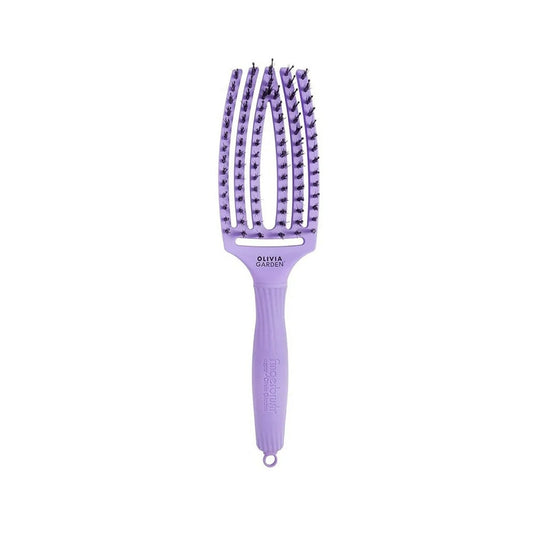 Olivia Garden Fingerbrush Combo Lavender – Professzionális ívelt hajkefe vaddisznósörte és nejlon sörtékkel