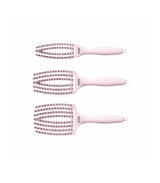 Olivia Garden Fingerbrush Boar & Nylon Pastel Pink – Professzionális Display 12 Hajkefével a Kíméletes Kifésülésért és Természetes Fényért