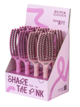 Olivia Garden Fingerbrush Boar & Nylon ThinkPink 2025 – Professzionális Rózsaszín Hajkefe, Limitált Kiadás