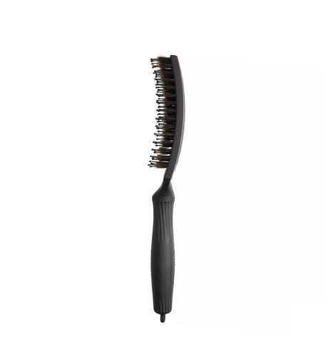 Olivia Garden FingerBrush Combo Medium Full Black – Professzionális Antisztatikus Hajkefe Vaddisznósörtékkel és Ionizált Nylon Sörtékkel