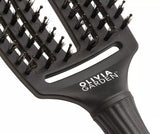 Olivia Garden FingerBrush Combo Medium Full Black – Professzionális Antisztatikus Hajkefe Vaddisznósörtékkel és Ionizált Nylon Sörtékkel