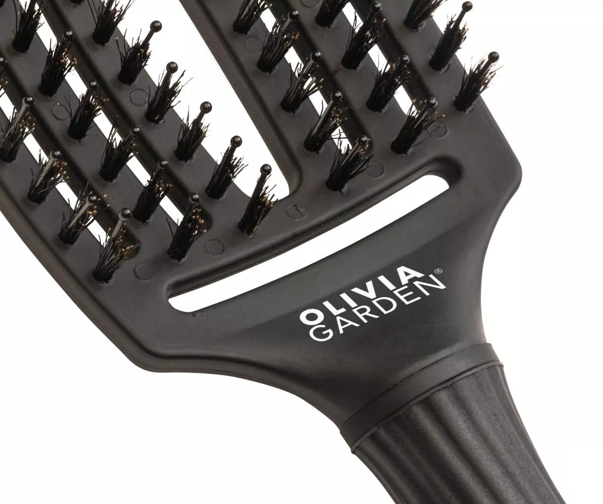 Olivia Garden Fingerbrush Boar & Nylon Black Kibontó kefe M