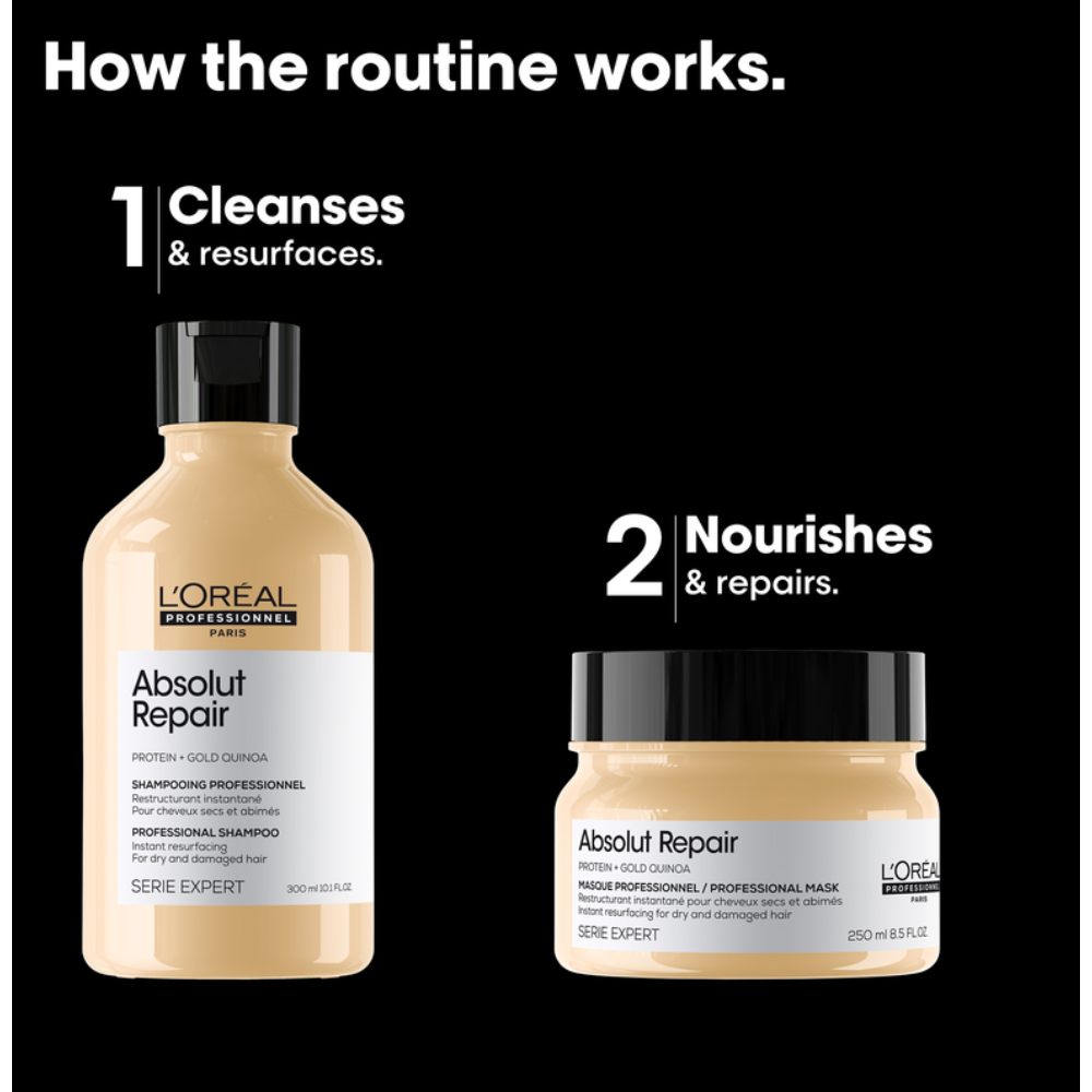LP Serie Expert Absolut RepairDuo26 pentru par uscat si deteriorat Sampon 300ml + Masca 250ml