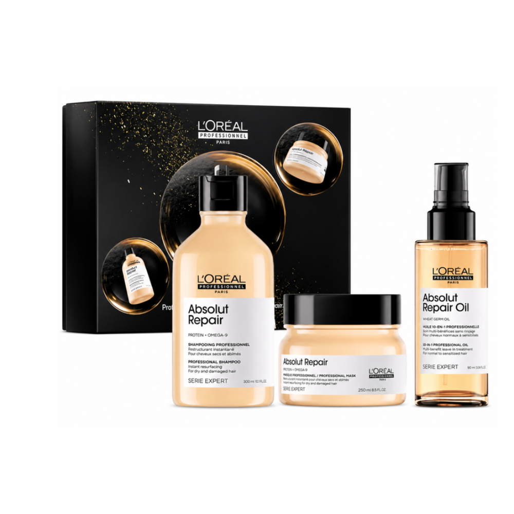L'Oréal Professionnel Absolut Repair Szett sampon, hajpakolás és hajolaj