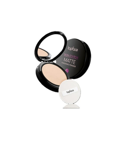 Topface Skin Editor Matte Finishing Kompakt Púder – Tökéletesen Matt Arc, Hosszantartó Hatás és Selymes Fedés a Tiszta, Profi Megjelenésért