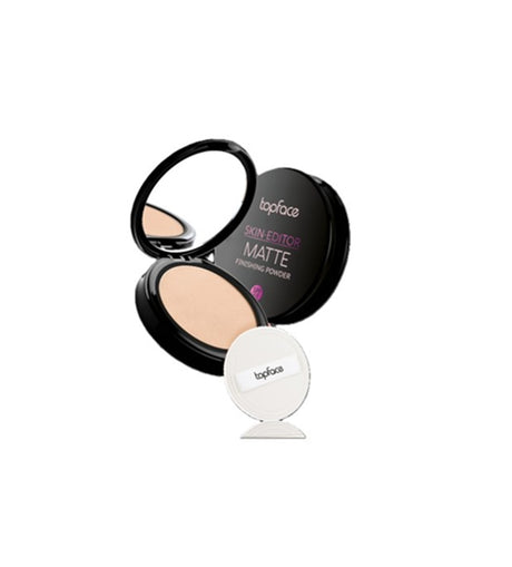 Topface Skin Editor Matte Finishing Kompakt Púder – Tökéletesen Matt Arc, Hosszantartó Hatás és Selymes Fedés a Tiszta, Profi Megjelenésért