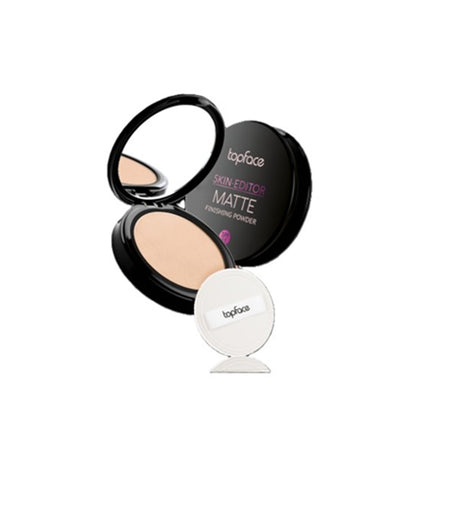 Topface Skin Editor Matte Finishing Kompakt Púder – Tökéletesen Matt Arc, Hosszantartó Hatás és Selymes Fedés a Tiszta, Profi Megjelenésért