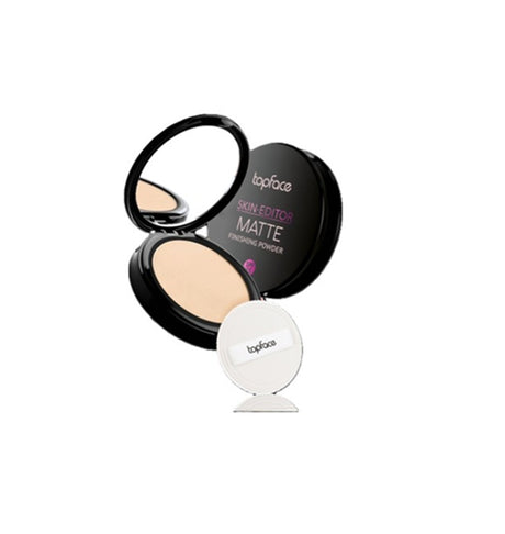Topface Skin Editor Matte Finishing Kompakt Púder – Tökéletesen Matt Arc, Hosszantartó Hatás és Selymes Fedés a Tiszta, Profi Megjelenésért