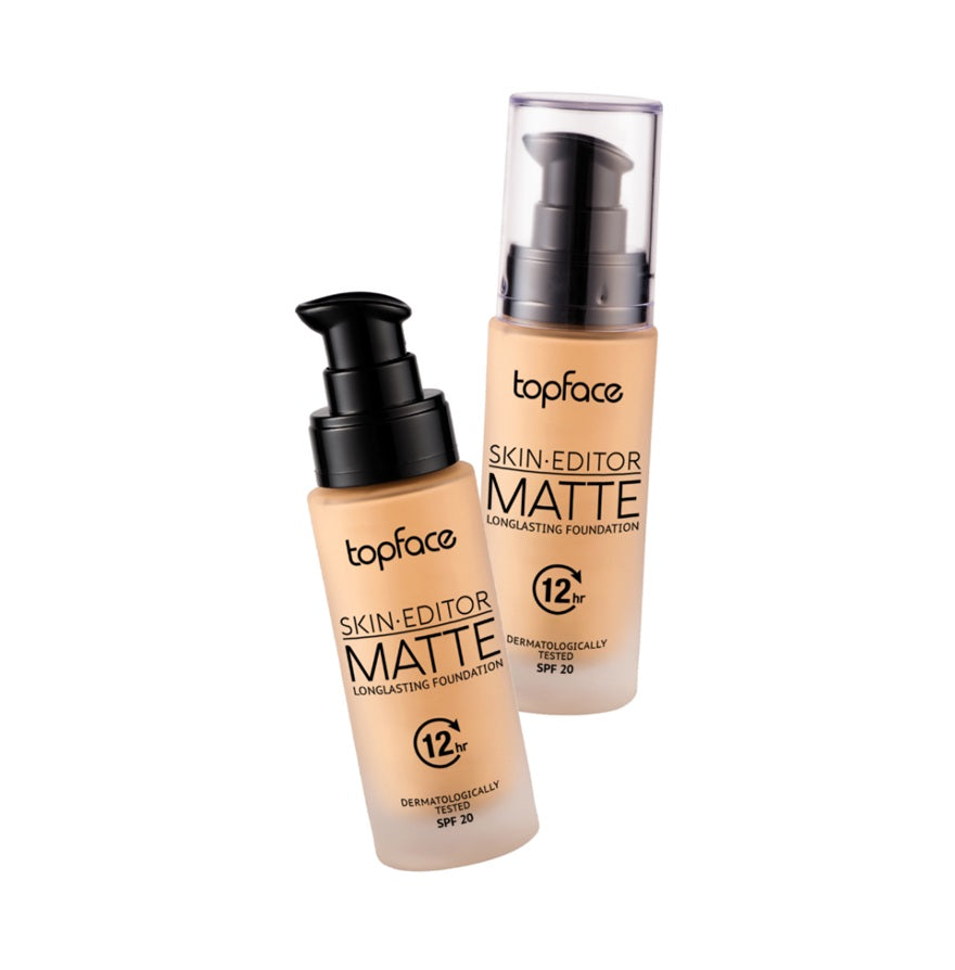 Topface Skin Editor Matte Longlasting Matt Alapozó 12H – Tökéletes Fedés, Könnyed Textúra és SPF 20 Védelem