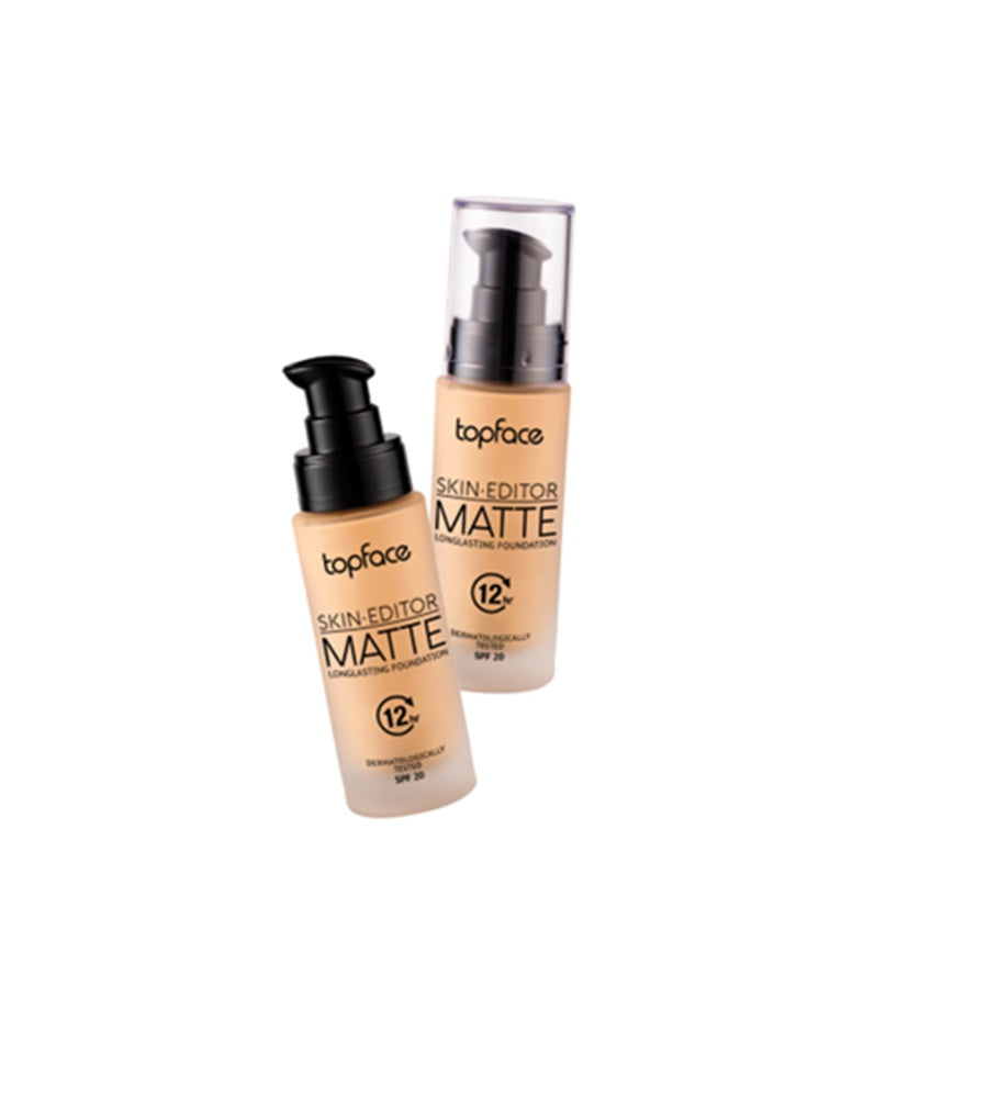 Topface Skin Editor Matte Longlasting Matt Alapozó 12H – Tökéletes Fedés, Könnyed Textúra és SPF 20 Védelem