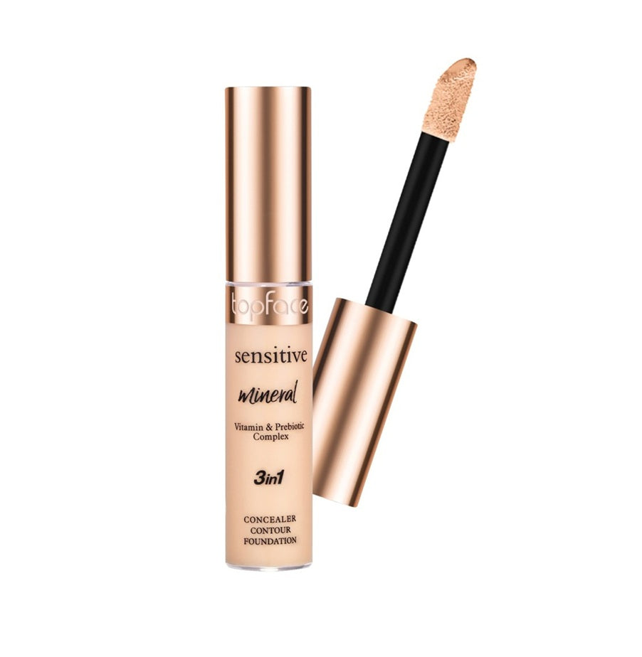 Topface Corector Sensitive Mineral 3 az 1-ben – Korrektor, Concealer és Kontúr egyetlen tökéletes mozdulattal
