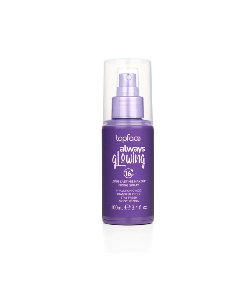 Topface Ragyogó Sminkfixáló Spray – Természetes ragyogás és tökéletes fixálás a sugárzó bőrért egész nap