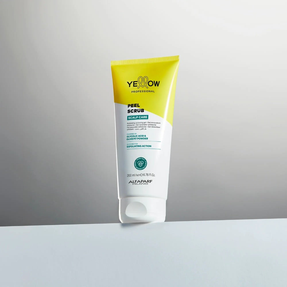 Yellow Scalp Peel Scrub – Professzionális hámlasztó fejbőrradír glikolsavval, korpásodás és faggyú ellen, 200 ml