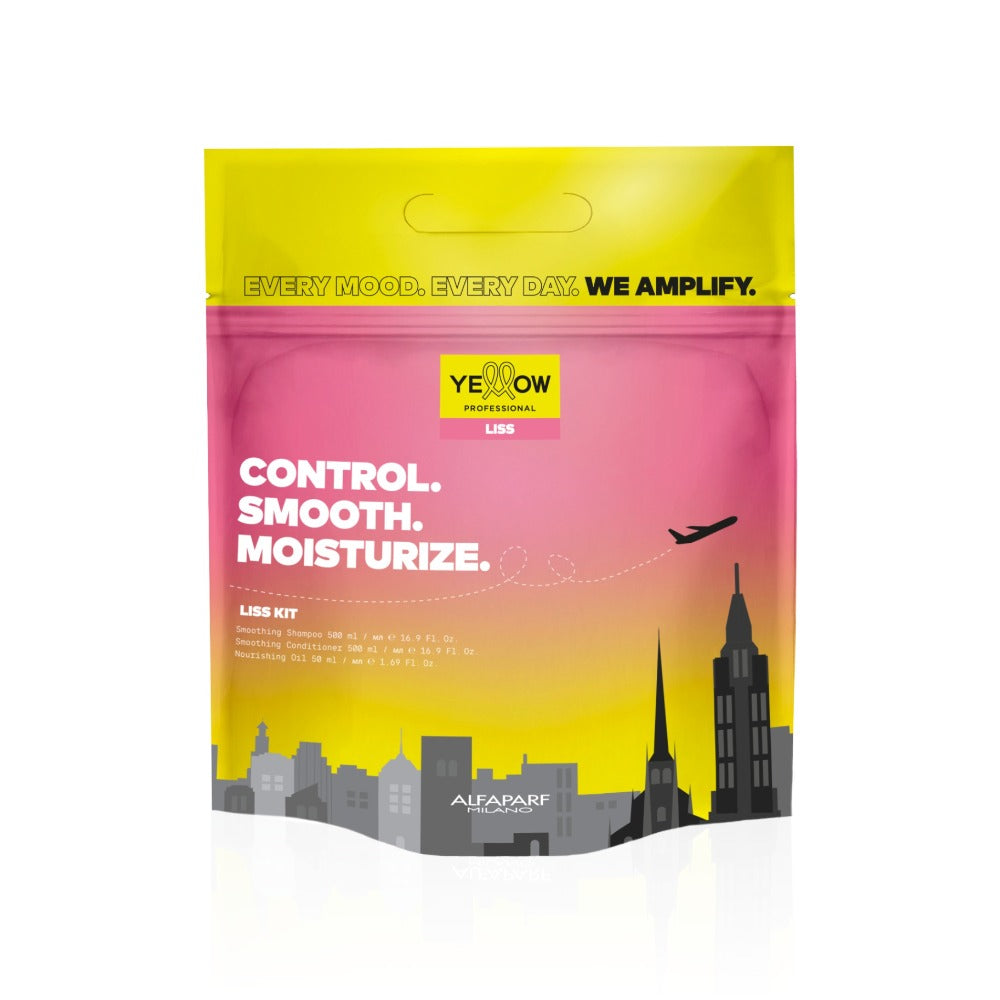 Yellow Pro Holiday Kit Liss – Netezire și Control pentru Păr Rebel