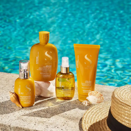 Alfaparf Milano Semi di Lino Sunshine Leave-In 125ml – Tratament hidratant cu filtru UV pentru păr expus la soare - Păr