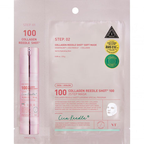 VT Cosmetics Collagen Reedle Shot 100 Kétlépéses maszk 1,5 g és 25 g